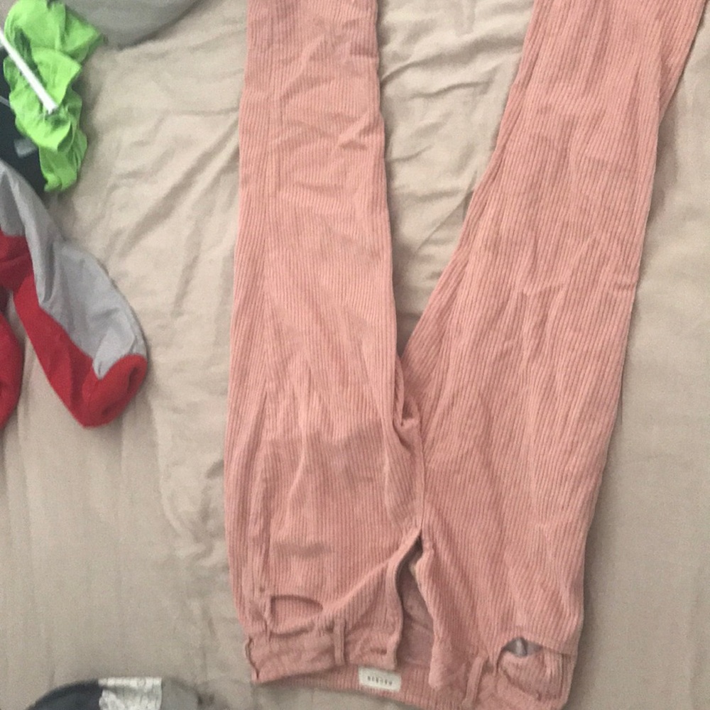 Coral mom jeans